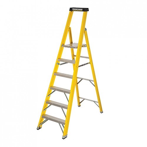 Youngman Shockproof (Fibreglass) 8 Step Ladder with Tool Tray