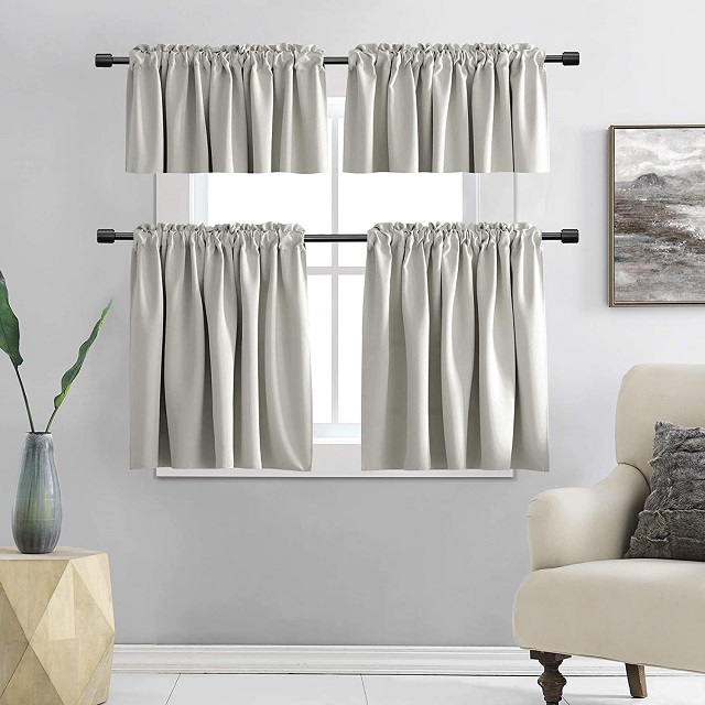 DONREN 30 Inch Length Short Curtains for Bathroom